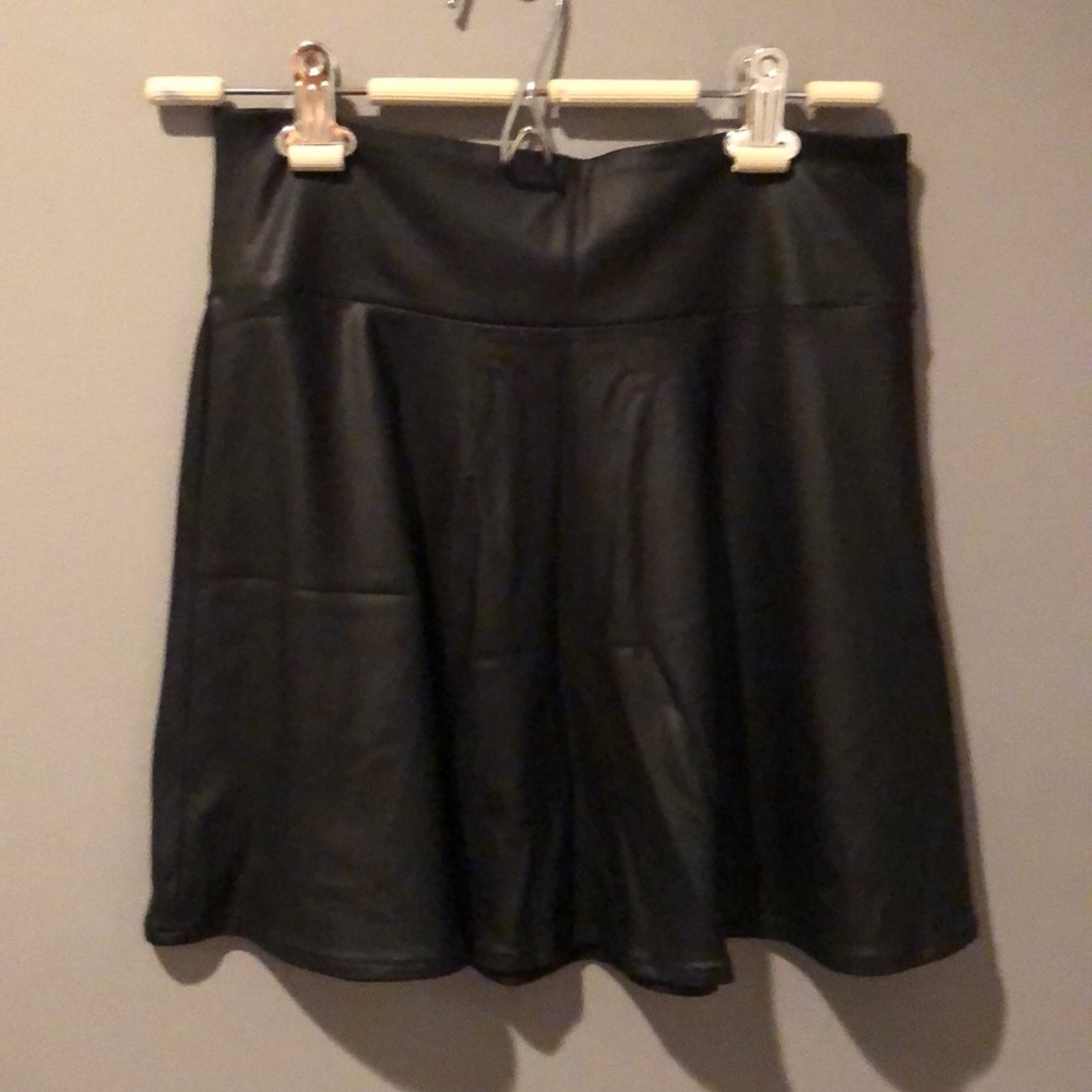 Forever 21 black leather high waisted skirt